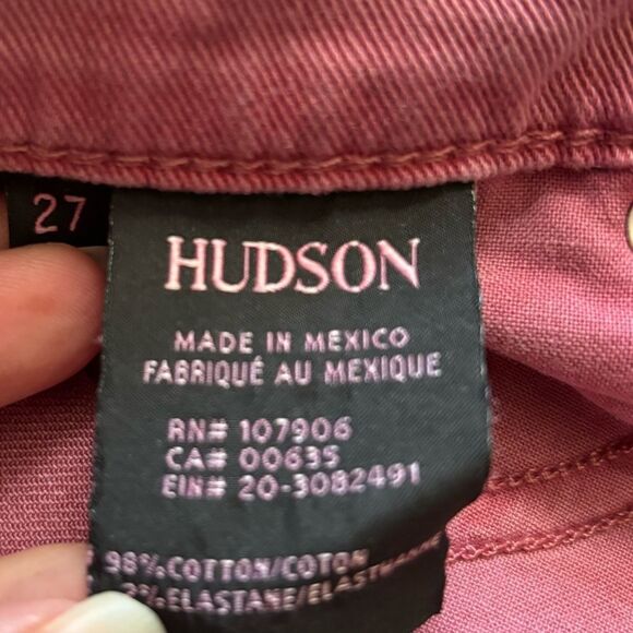Hudson Kenzie Cut Off Jean Shorts Pink Womens Size 27 - Picture 6 of 7